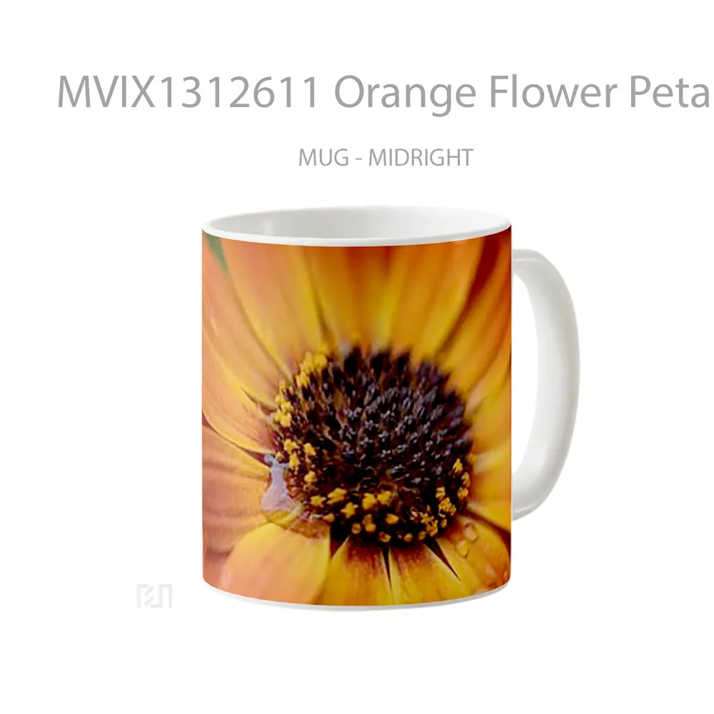 Mug Orange Flower Petals Gelas Pemandangan Alam - All-side / Desain
