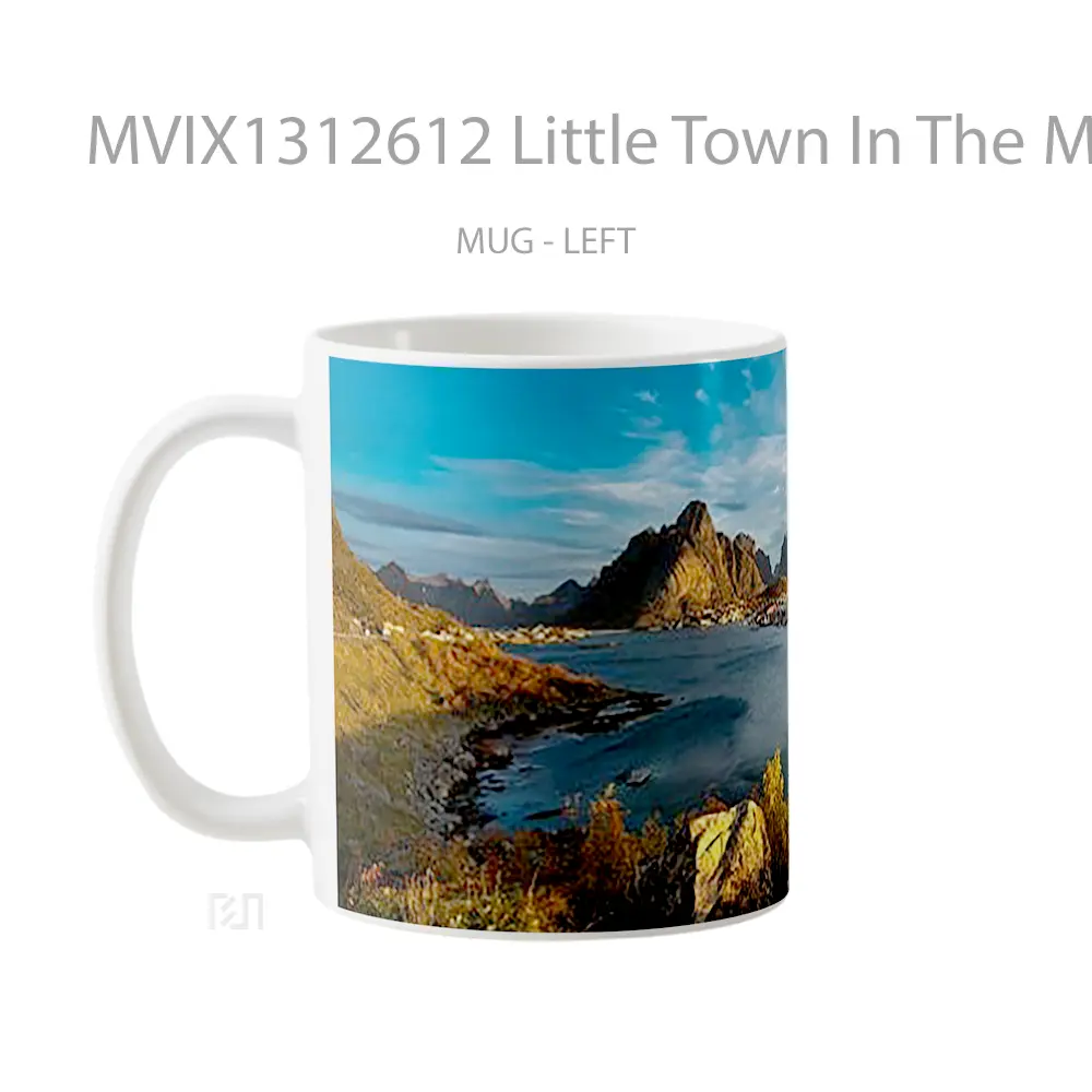 Mug Little Town In The Mountains Gelas Pemandangan Alam - All-side / Desain
