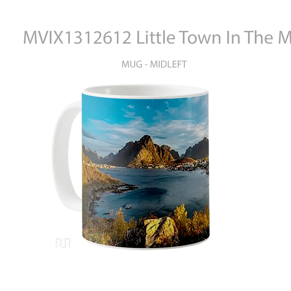 Mug Little Town In The Mountains Gelas Pemandangan Alam - All-side / Desain