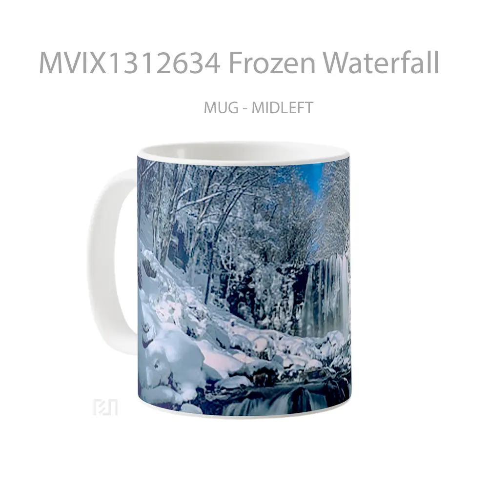 Mug Frozen Waterfall Gelas Pemandangan Alam - All-side / Desain