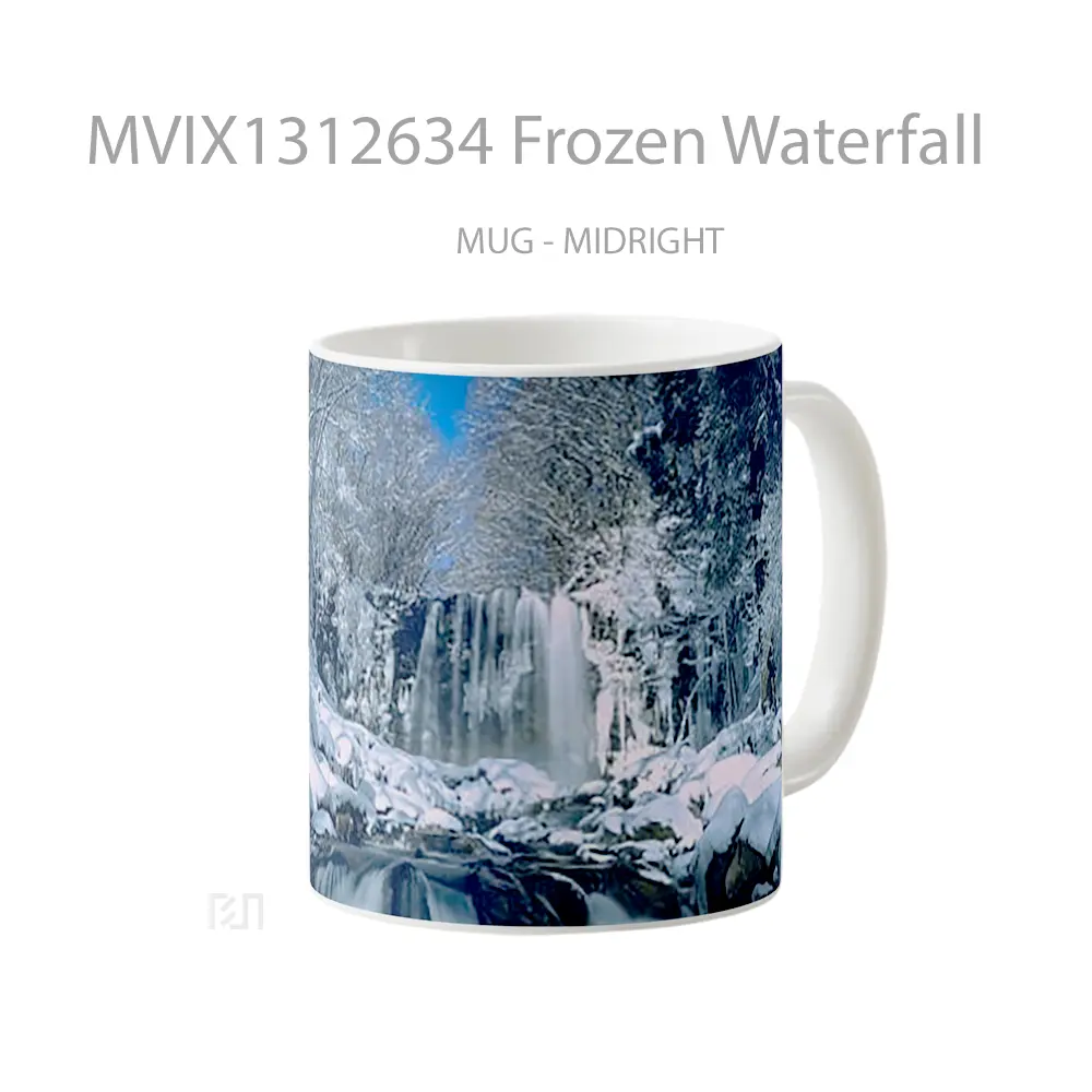 Mug Frozen Waterfall Gelas Pemandangan Alam - All-side / Desain