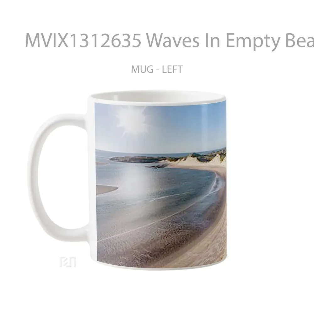 Mug Waves In Empty Beach Gelas Pemandangan Alam - All-side / Desain