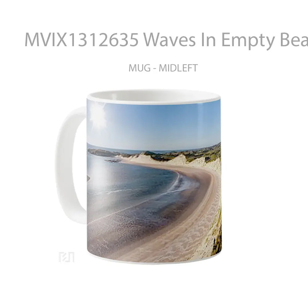 Mug Waves In Empty Beach Gelas Pemandangan Alam - All-side / Desain