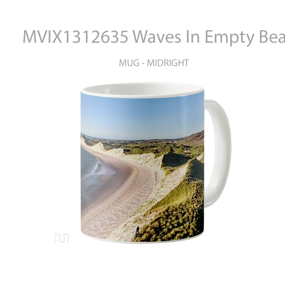 Mug Waves In Empty Beach Gelas Pemandangan Alam - All-side / Desain