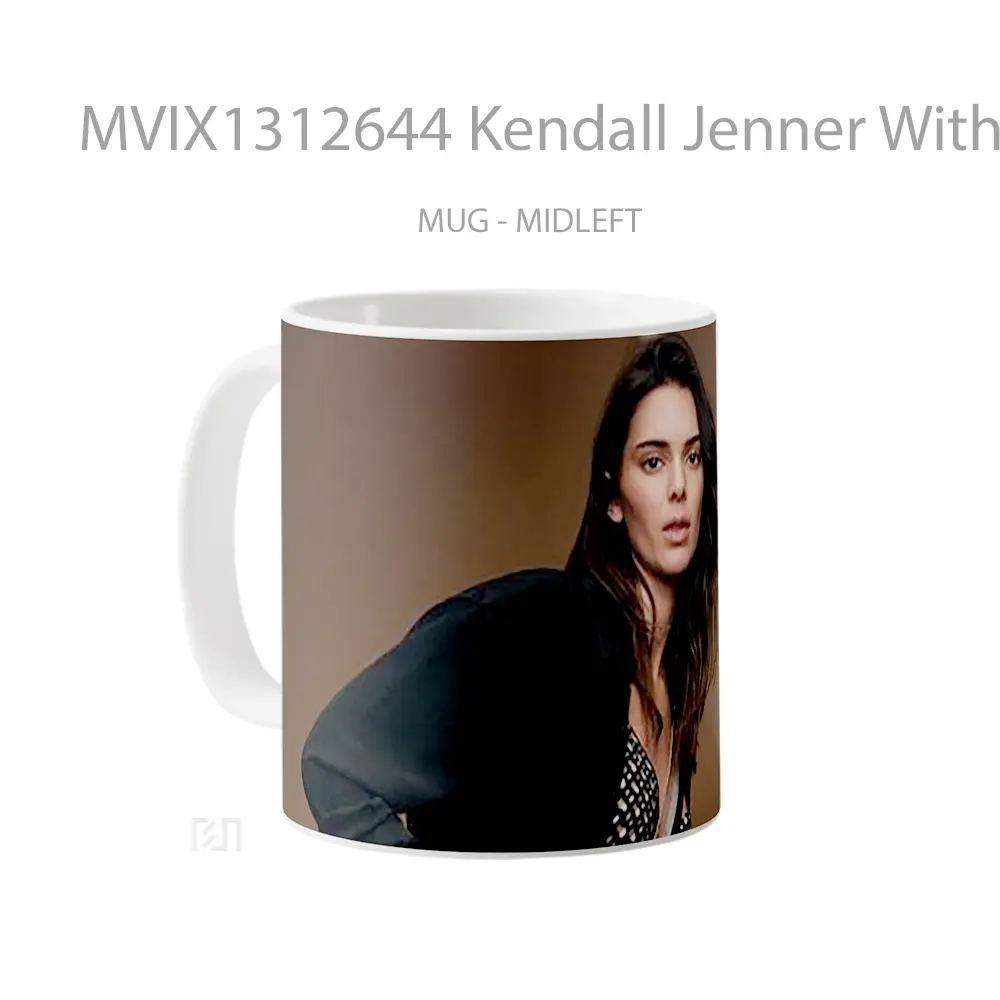 Mug Kendall Jenner With Black Jacket Gelas Selebriti - All-side / Desain