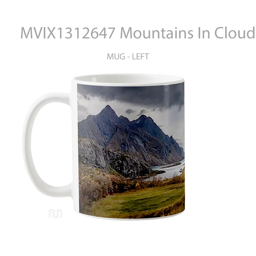 Mug Mountains In Clouded Landscape Gelas Pemandangan Alam - All-side / Desain