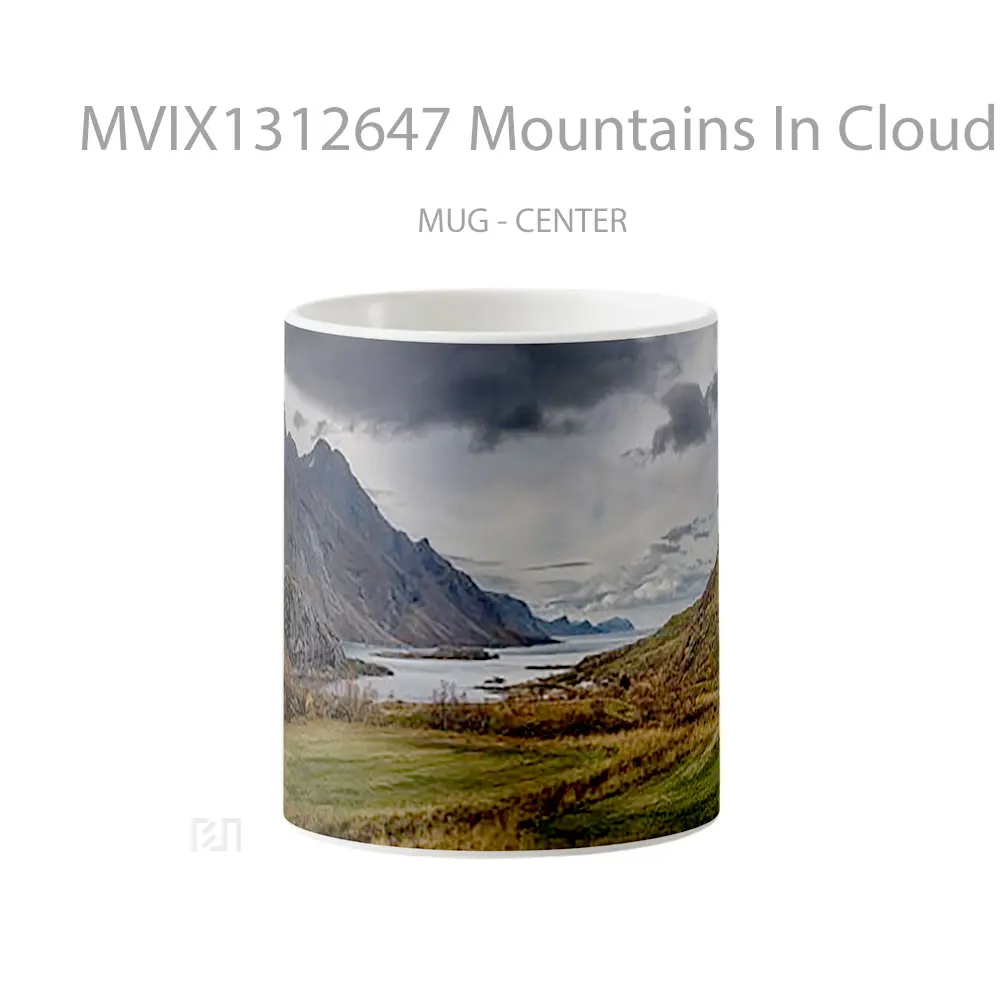 Mug Mountains In Clouded Landscape Gelas Pemandangan Alam