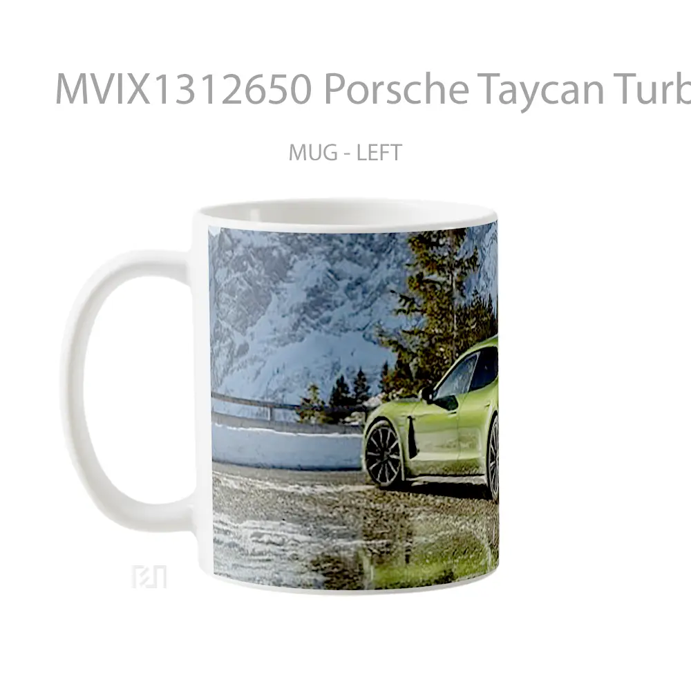 Mug Porsche Taycan Turbo S Sport Turismo 2022 Cangkir Mobil - All-side / Desain