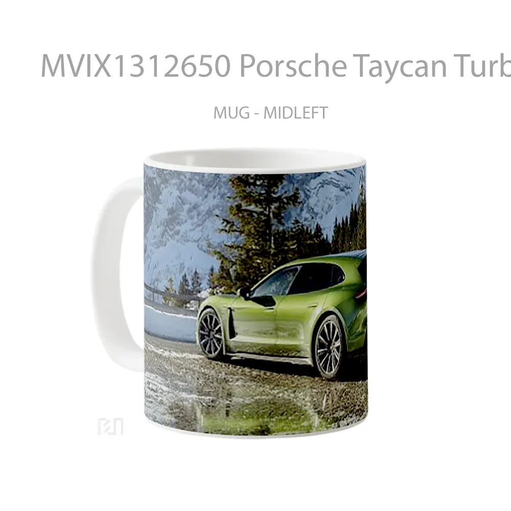 Mug Porsche Taycan Turbo S Sport Turismo 2022 Cangkir Mobil - All-side / Desain