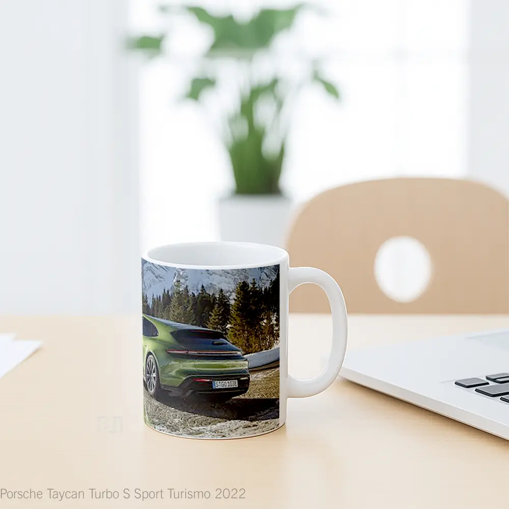 Mug Porsche Taycan Turbo S Sport Turismo 2022 Cangkir Mobil - All-side / Desain