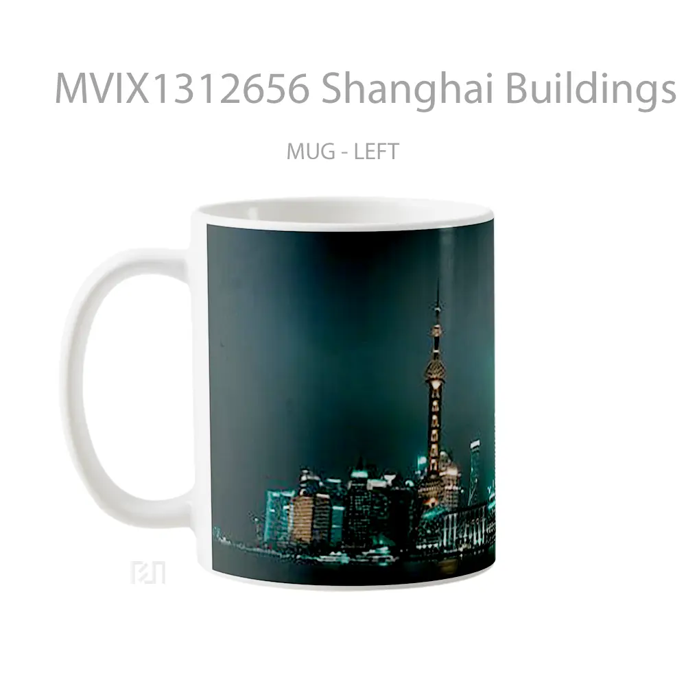 Mug Shanghai Buildings Gelas Keramik Unik - All-side / Desain
