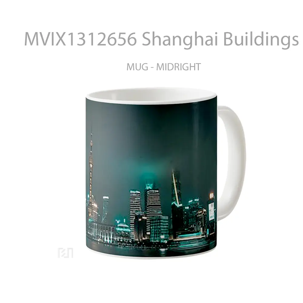 Mug Shanghai Buildings Gelas Keramik Unik - All-side / Desain