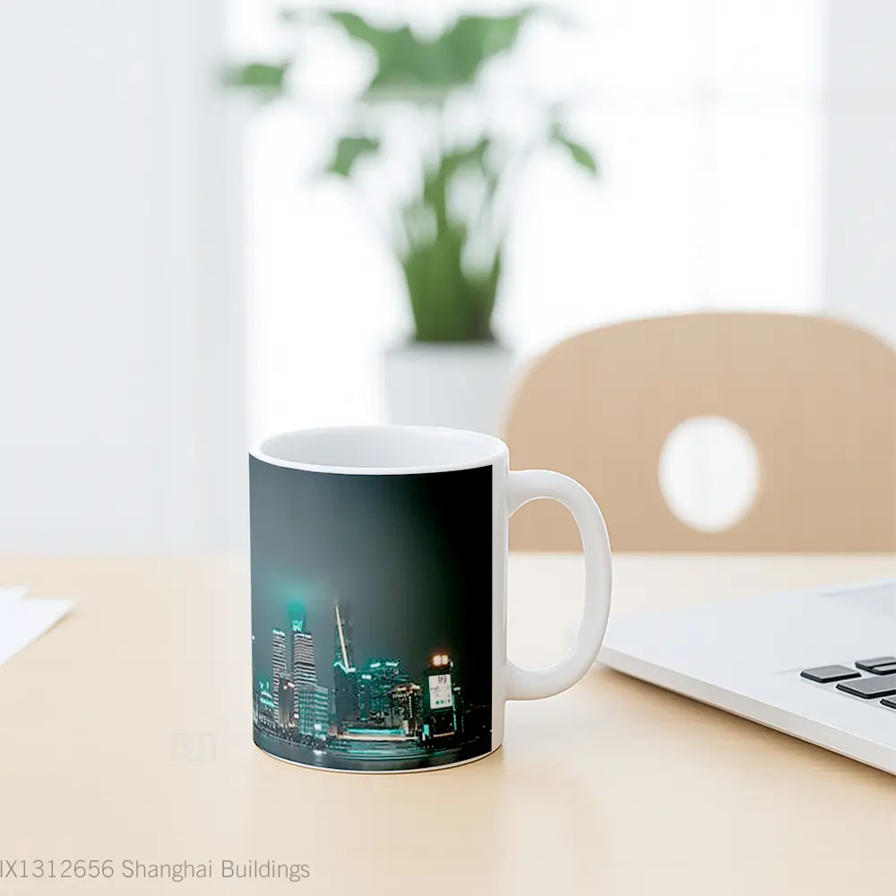 Mug Shanghai Buildings Gelas Keramik Unik - All-side / Desain