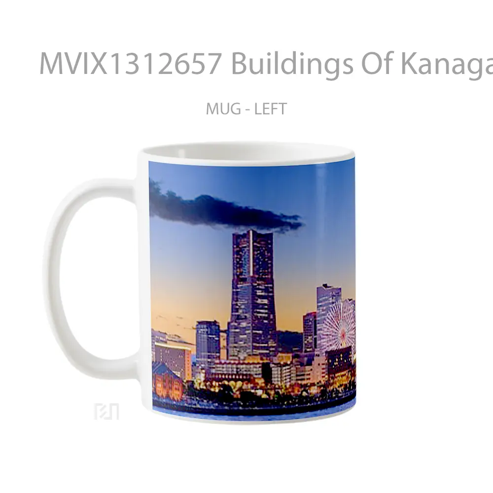 Mug Buildings Of Kanagawa Japan Gelas Keramik Unik - All-side / Desain