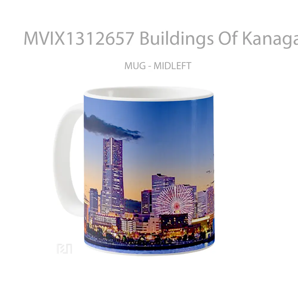 Mug Buildings Of Kanagawa Japan Gelas Keramik Unik - All-side / Desain