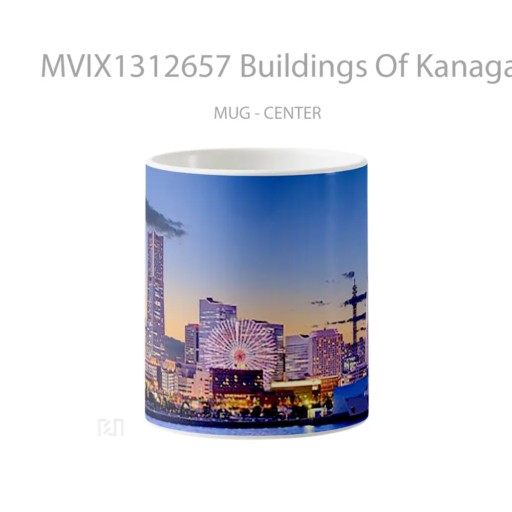 Mug Buildings Of Kanagawa Japan Gelas Keramik Unik