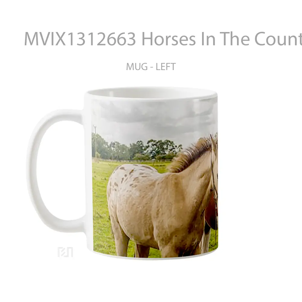 Mug Horses In The Countryside Gelas Hewan Lucu - All-side / Desain