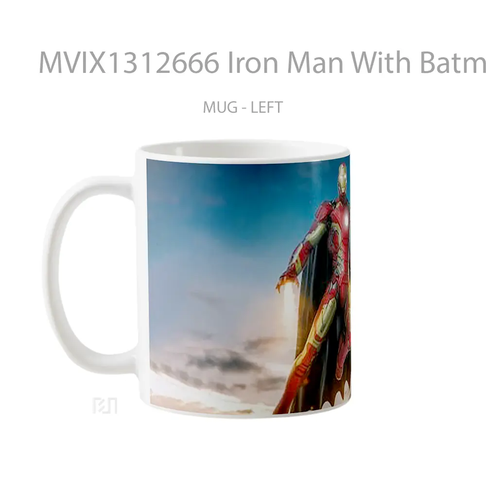 Mug Iron Man With Batman Cape Gelas Superhero - All-side / Desain