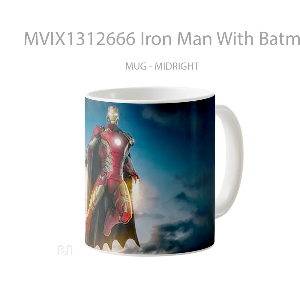 Mug Iron Man With Batman Cape Gelas Superhero - All-side / Desain
