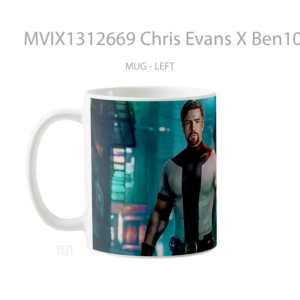 Mug Chris Evans X Ben10 Gelas Selebriti - All-side / Desain