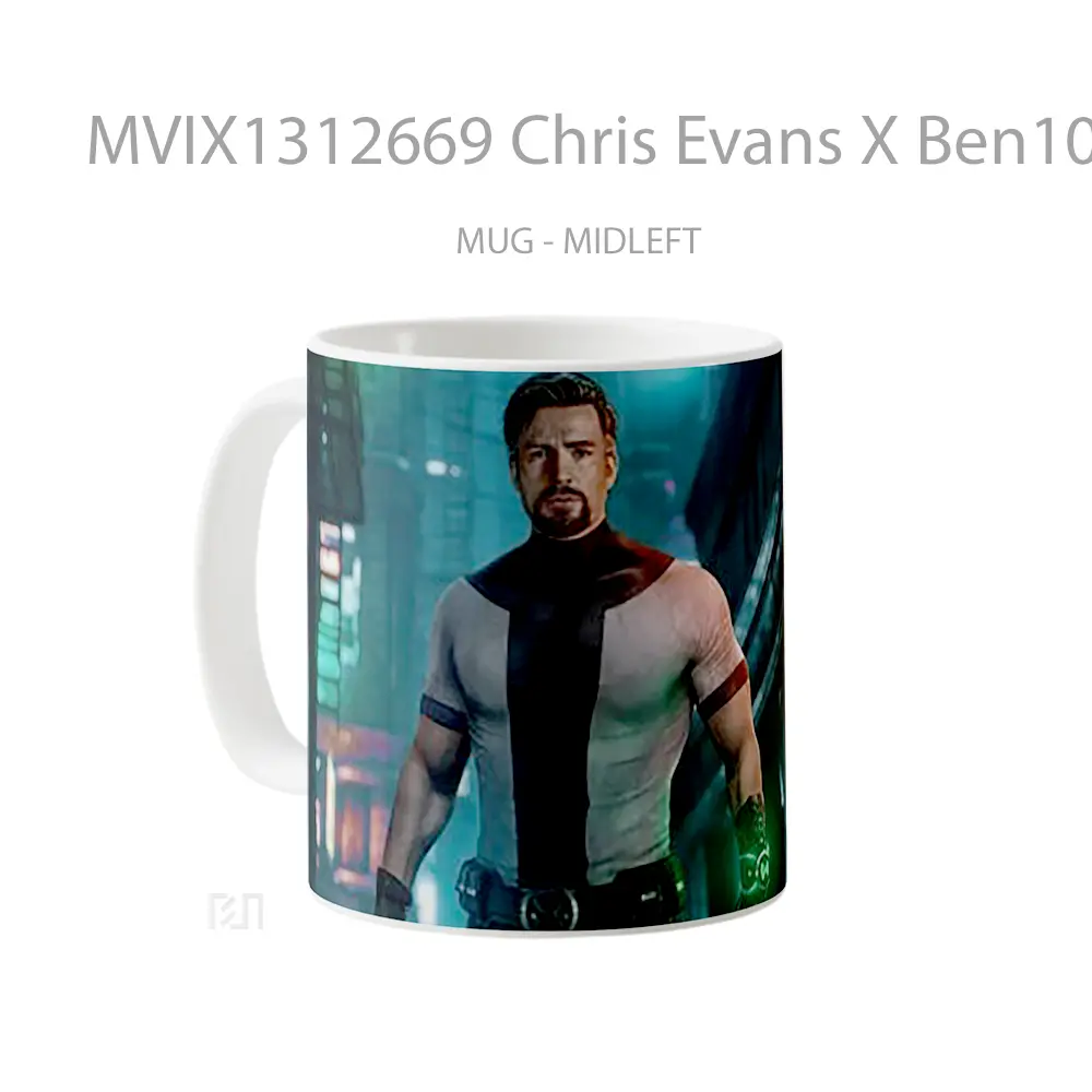 Mug Chris Evans X Ben10 Gelas Selebriti - All-side / Desain