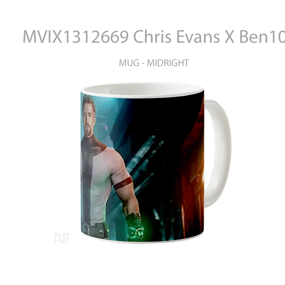 Mug Chris Evans X Ben10 Gelas Selebriti - All-side / Desain