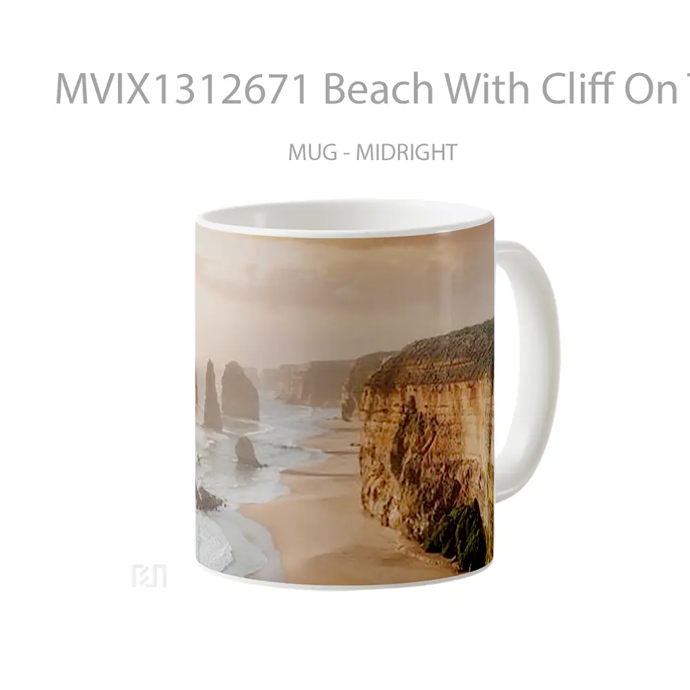 Mug Beach With Cliff On The Side Gelas Pemandangan Alam - All-side / Desain