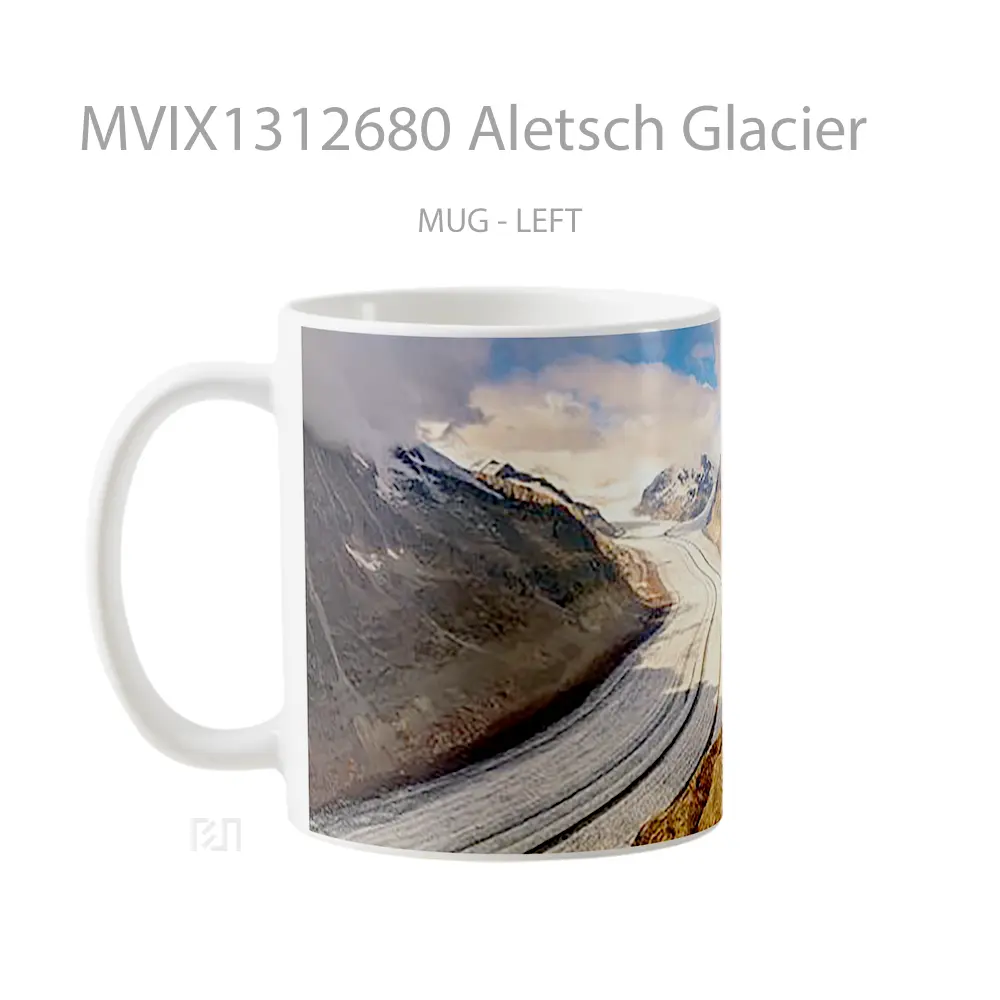 Mug Aletsch Glacier Gelas Keramik Unik - All-side / Desain