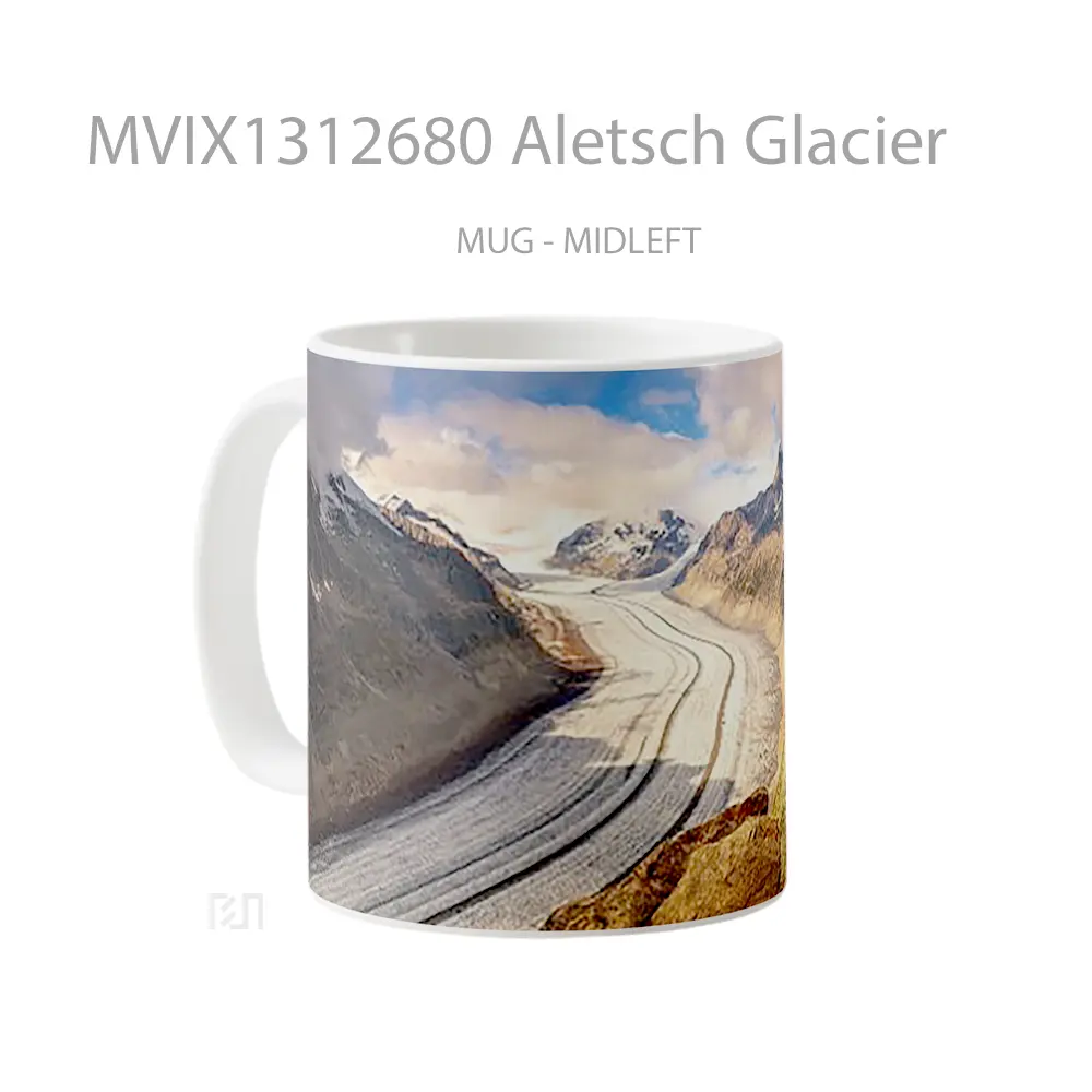Mug Aletsch Glacier Gelas Keramik Unik - All-side / Desain