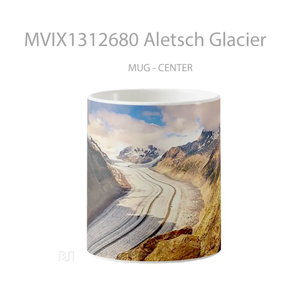 Mug Aletsch Glacier Gelas Keramik Unik