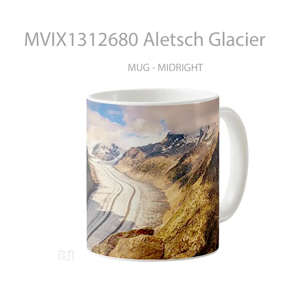 Mug Aletsch Glacier Gelas Keramik Unik - All-side / Desain