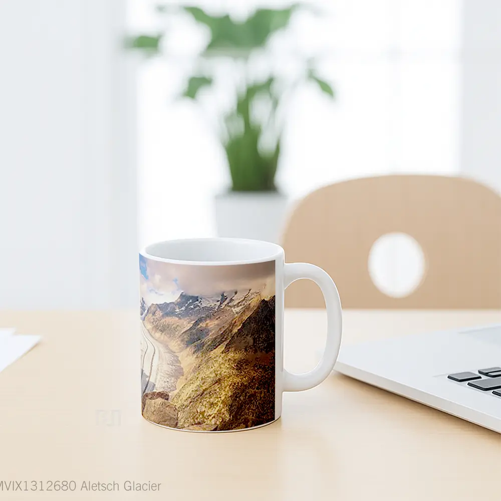 Mug Aletsch Glacier Gelas Keramik Unik - All-side / Desain