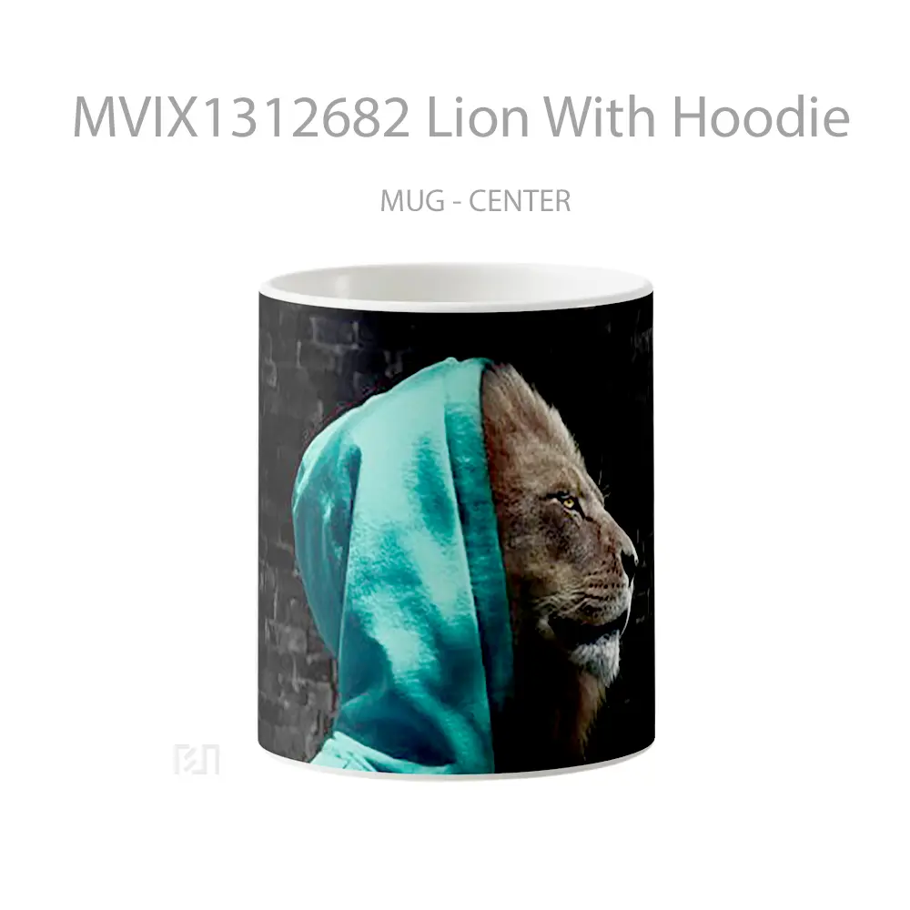 Mug Lion With Hoodie Gelas Hewan Lucu