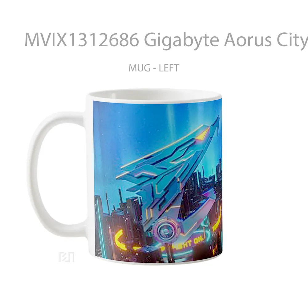 Mug Gigabyte Aorus City Gelas Keramik Unik - All-side / Desain