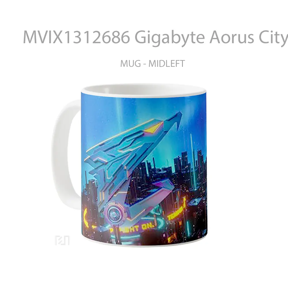 Mug Gigabyte Aorus City Gelas Keramik Unik - All-side / Desain