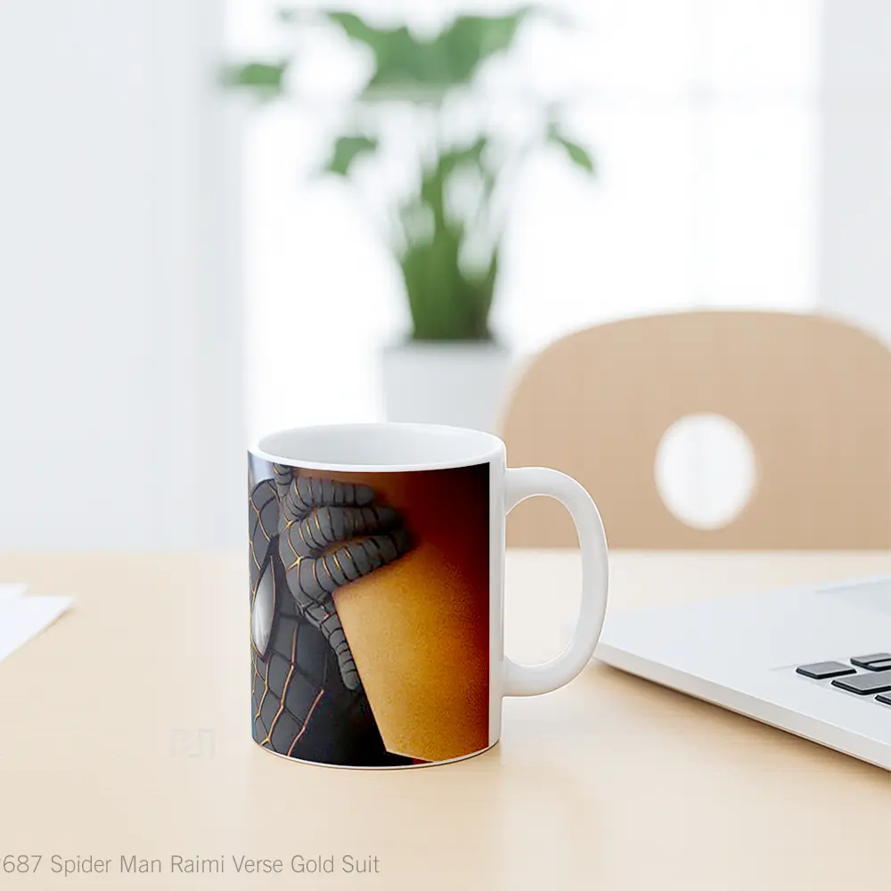 Mug Spider Man Raimi Verse Gold Suit Gelas Superhero - All-side / Desain