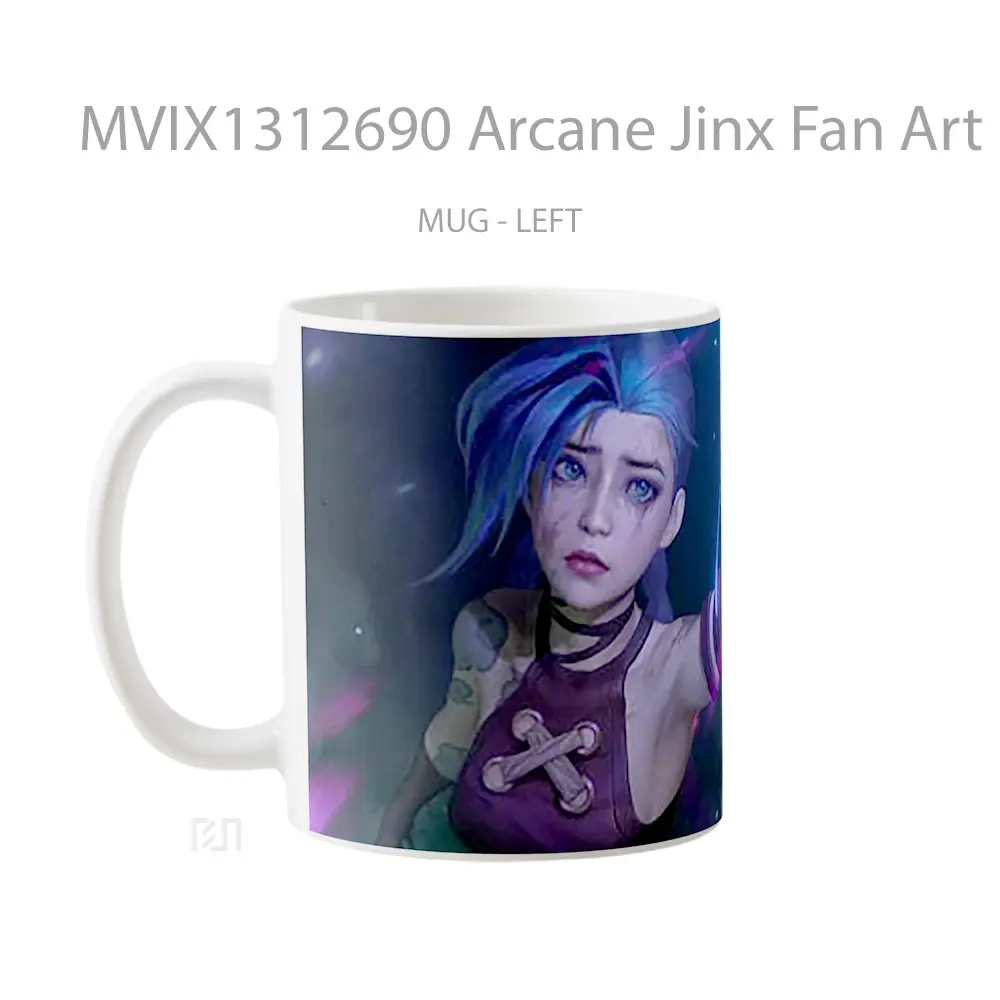 Mug Arcane Jinx Fan Art Gelas Keramik Unik - All-side / Desain
