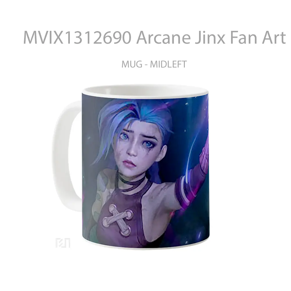 Mug Arcane Jinx Fan Art Gelas Keramik Unik - All-side / Desain