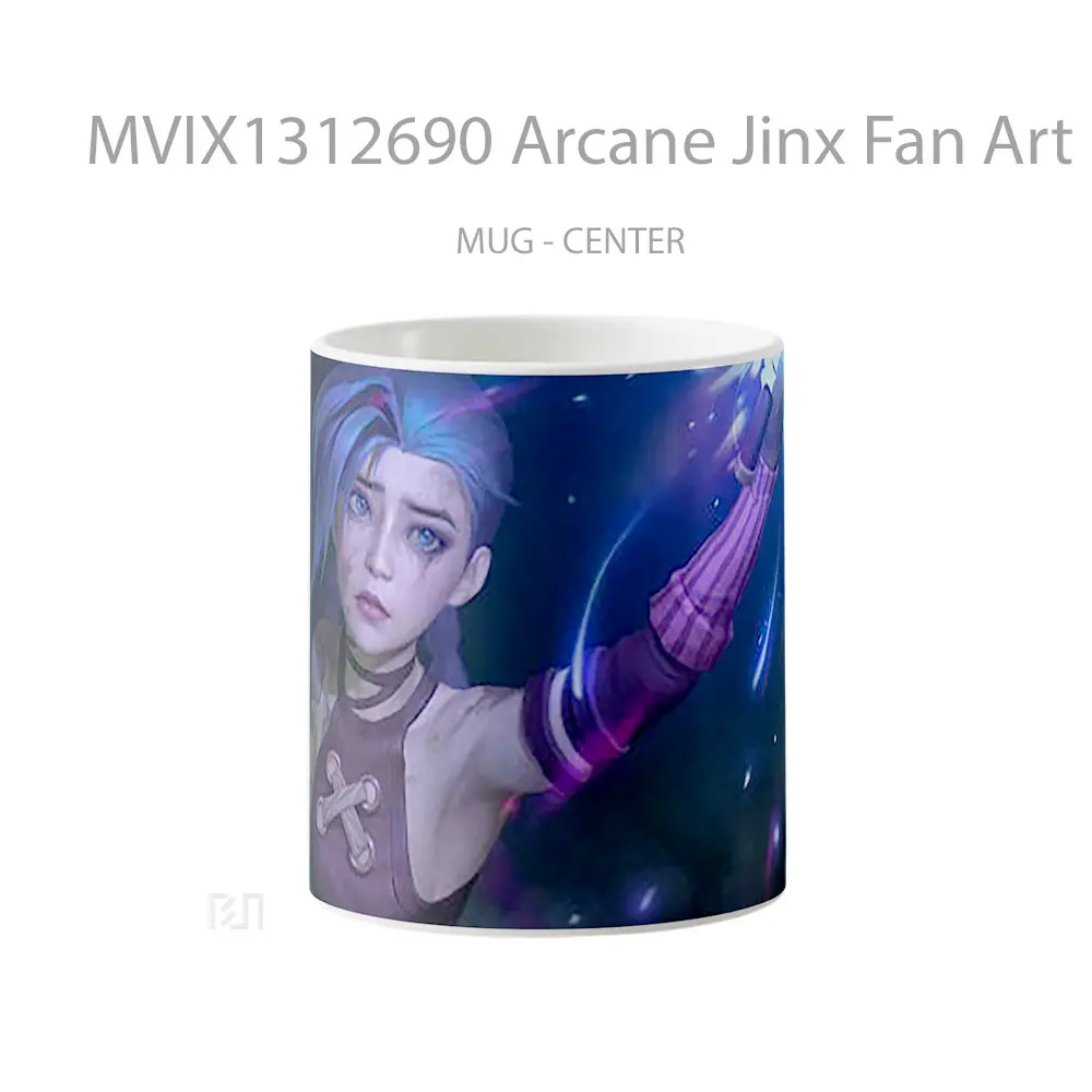 Mug Arcane Jinx Fan Art Gelas Keramik Unik