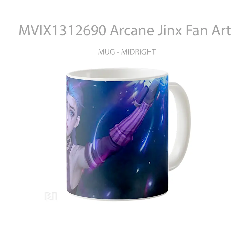 Mug Arcane Jinx Fan Art Gelas Keramik Unik - All-side / Desain