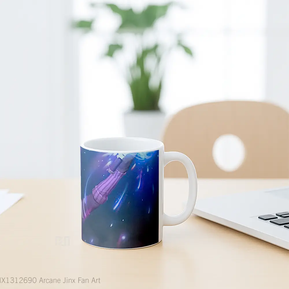 Mug Arcane Jinx Fan Art Gelas Keramik Unik - All-side / Desain