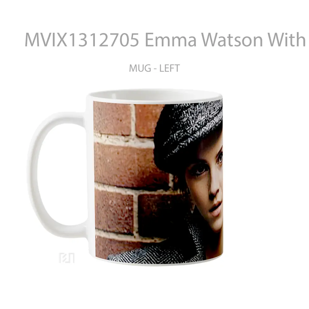 Mug Emma Watson With A Cap Gelas Selebriti - All-side / Desain