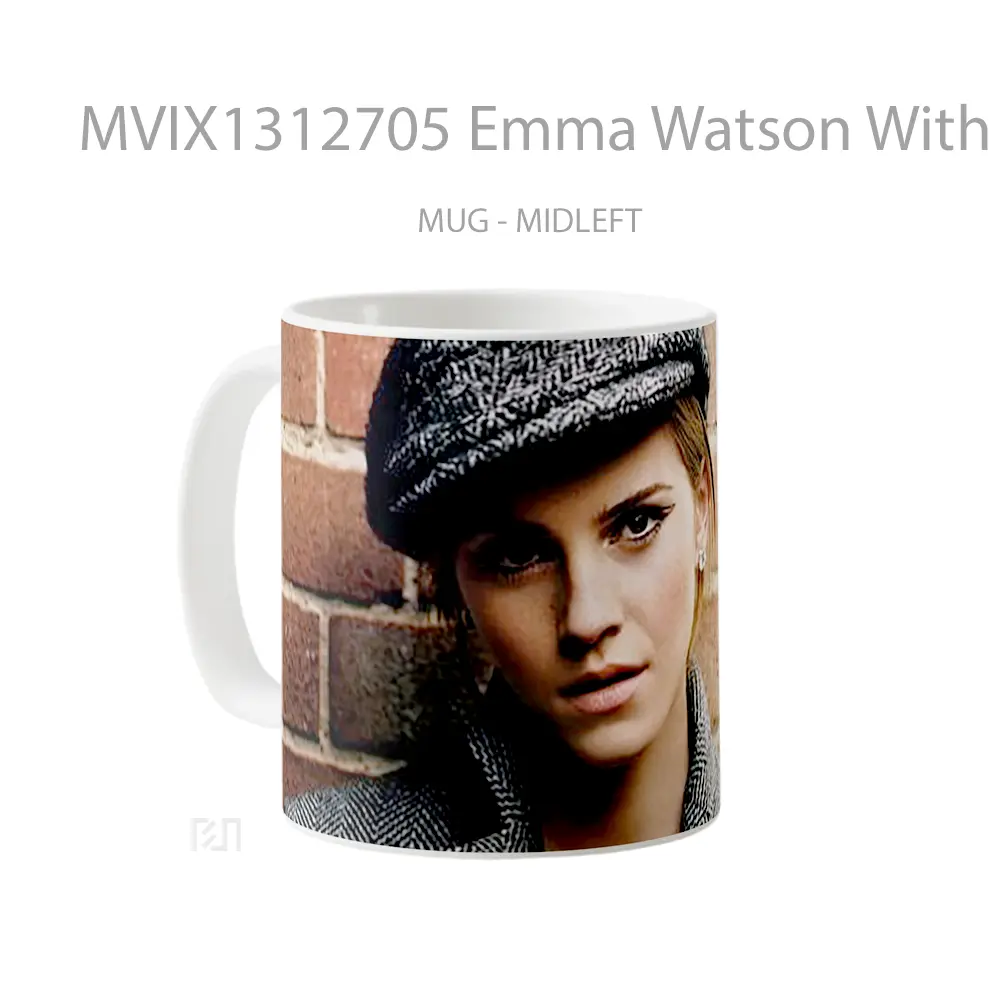 Mug Emma Watson With A Cap Gelas Selebriti - All-side / Desain