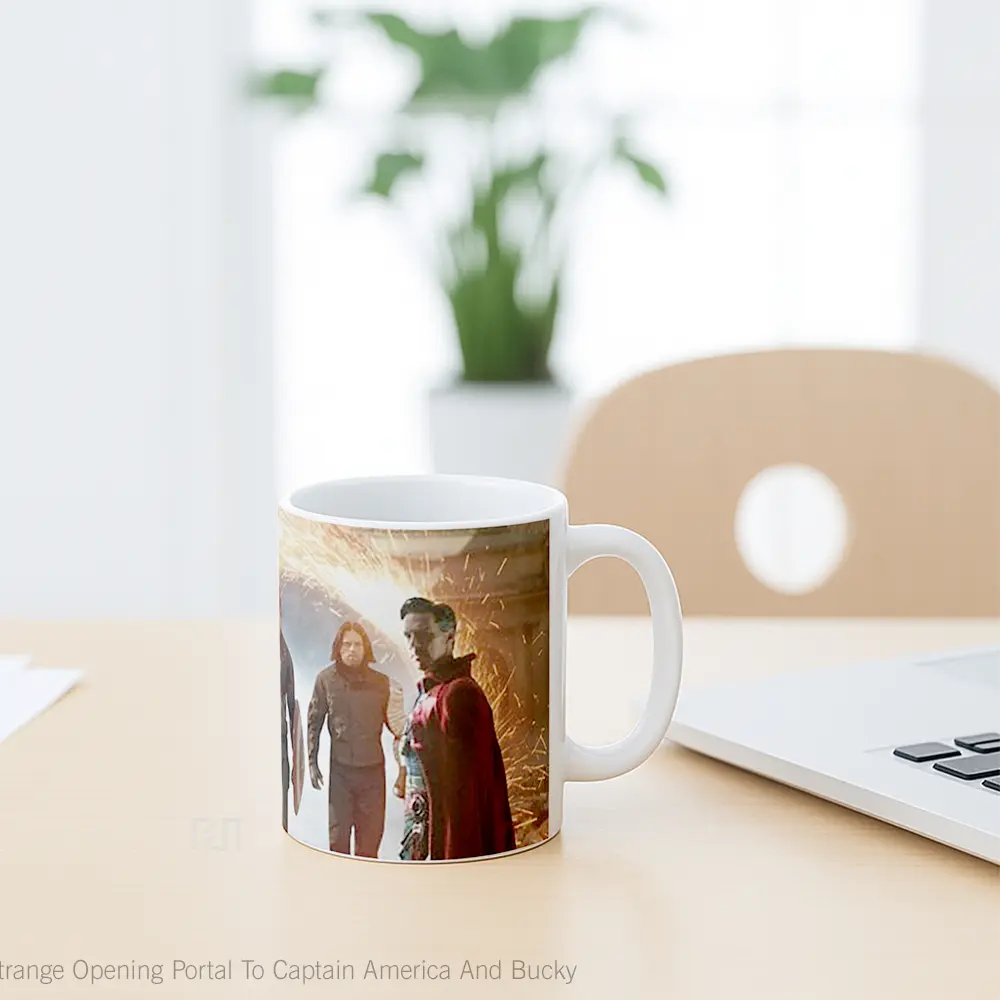 Mug Doctor Strange Opening Portal To Captain America And Bucky Gelas Superhero - All-side / Desain