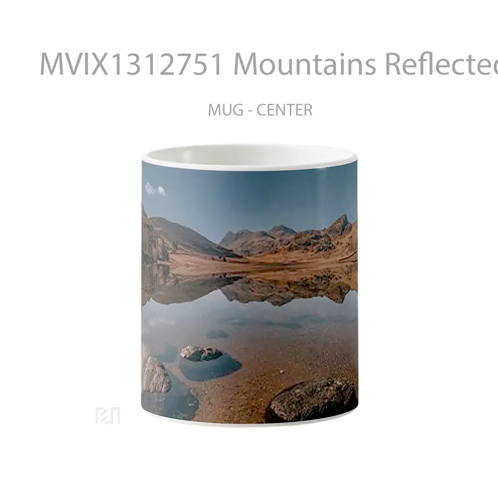 Mug Mountains Reflected In Small Lake Gelas Pemandangan Alam