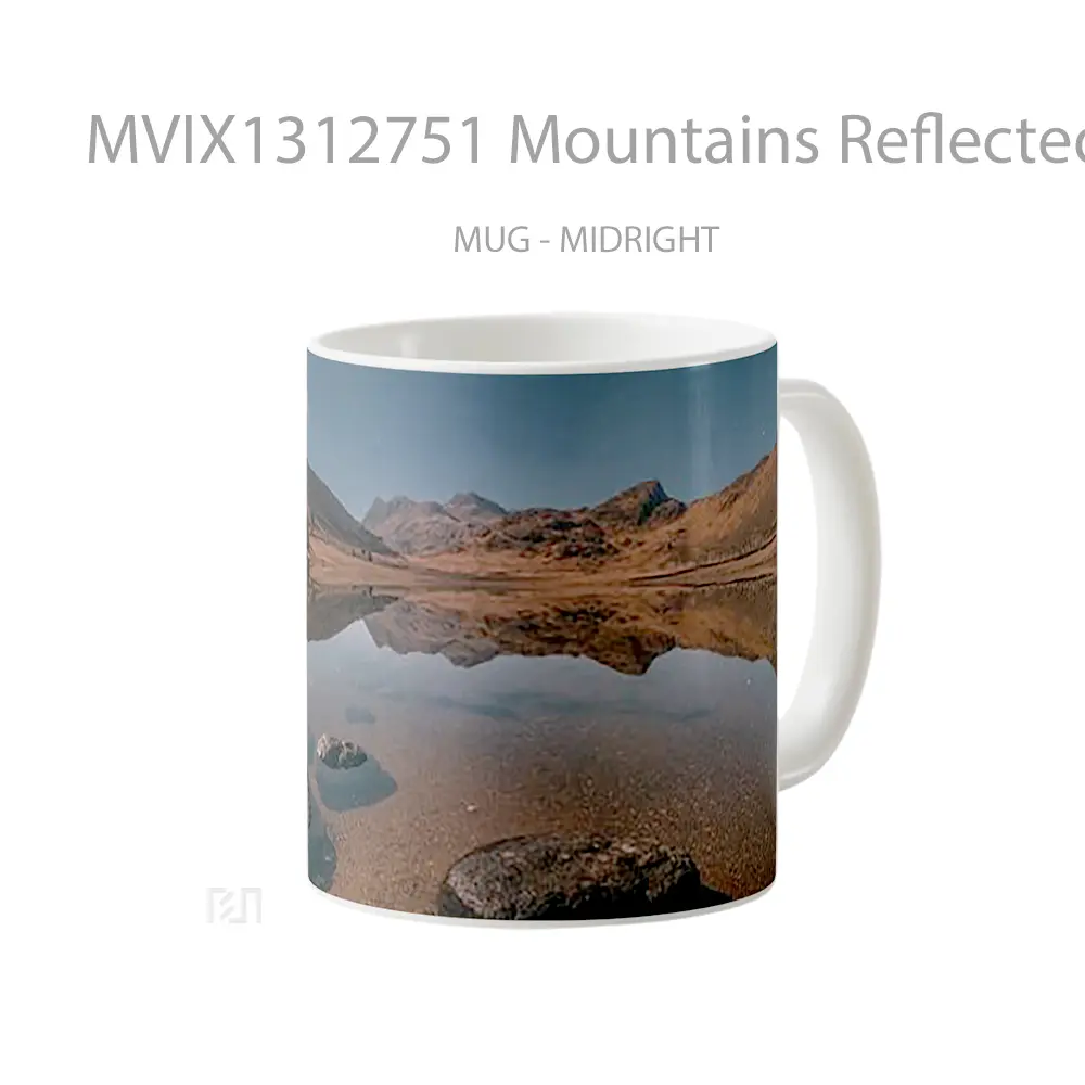 Mug Mountains Reflected In Small Lake Gelas Pemandangan Alam - All-side / Desain