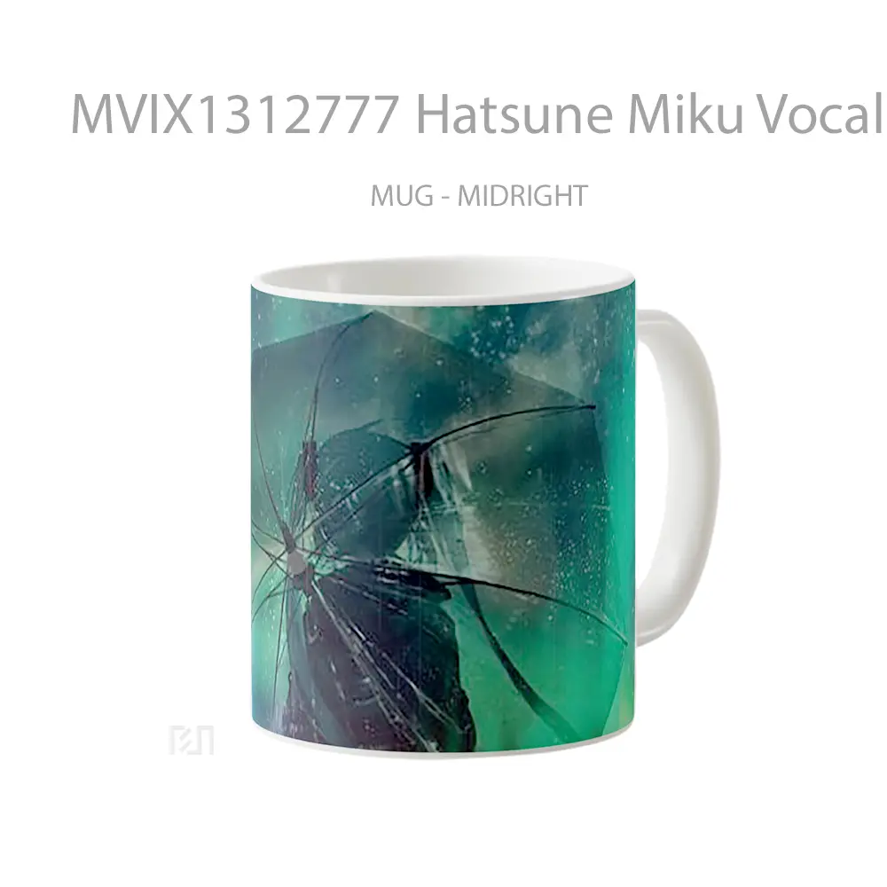 Mug Hatsune Miku Vocaloid In The Rain Gelas Pemandangan Alam - All-side / Desain