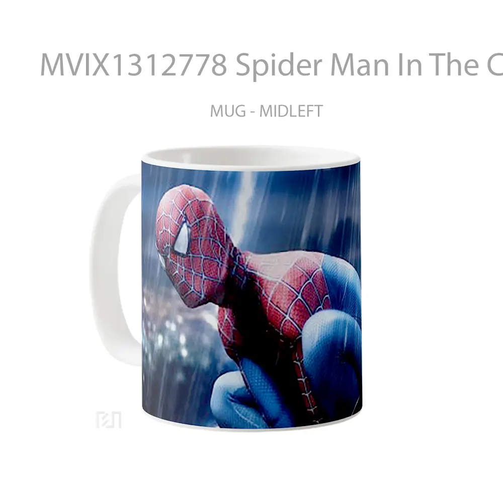 Mug Spider Man In The City Cosplay Gelas Superhero - All-side / Desain