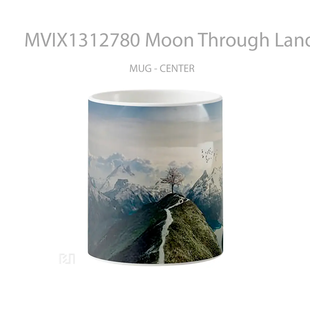 Mug Moon Through Landscape Gelas Pemandangan Alam
