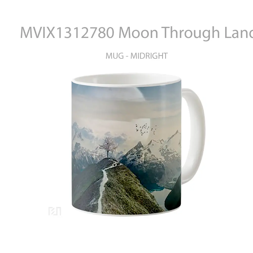 Mug Moon Through Landscape Gelas Pemandangan Alam - All-side / Desain